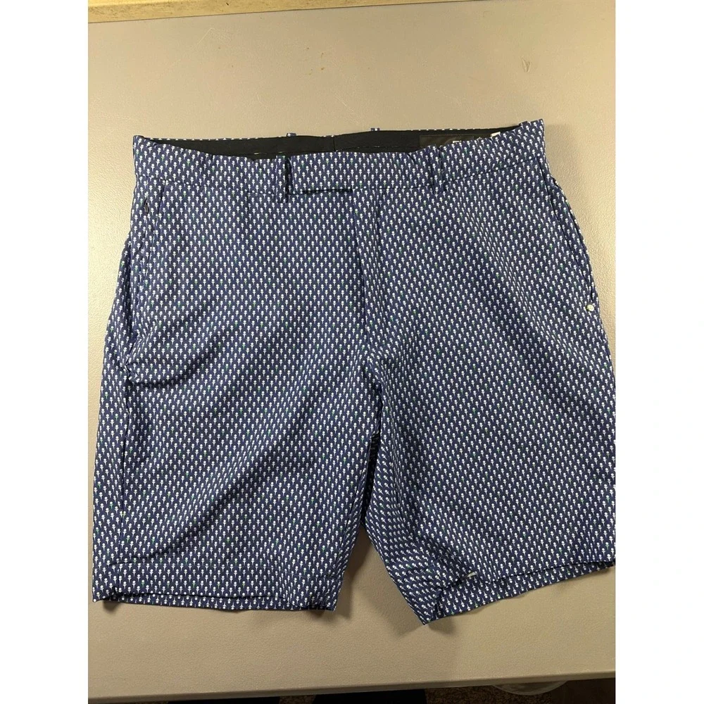 RLX Ralph Lauren Golf Shorts Mens 34 Blue All Over Golf Tee Print Tailored Fit